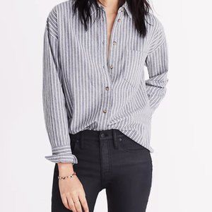 Madewell Westward Gray Striped Button Down Shirt